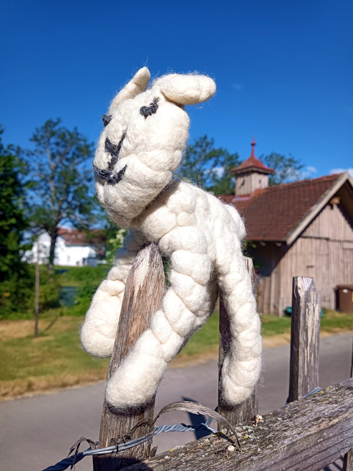 Alvin - dog toy sheep made of felted sheep's wool - small