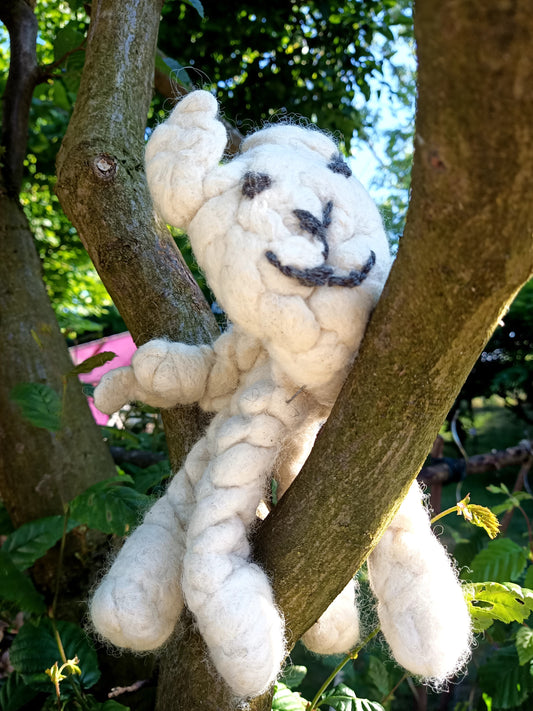 Alvin - dog toy sheep made of felted sheep's wool - small