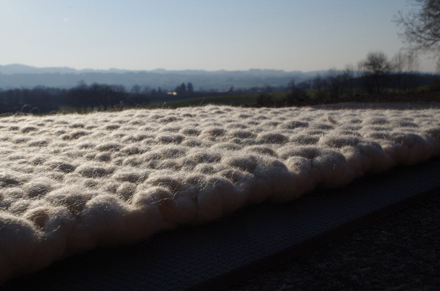 Gefilzte Yogamatten Auflage, Meditationsteppich aus Schafschurwolle